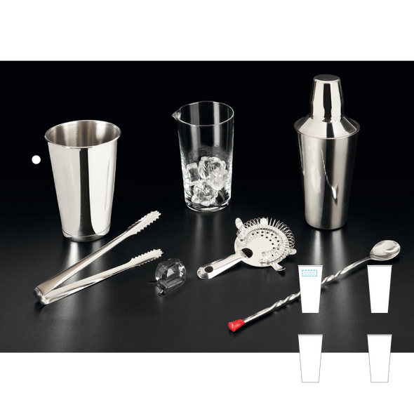 Stainless steel cocktail mixing glass